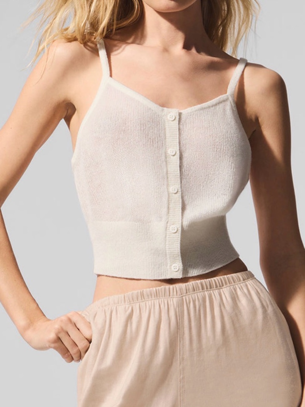 ALO Sheer Cashmere Tank Ivory